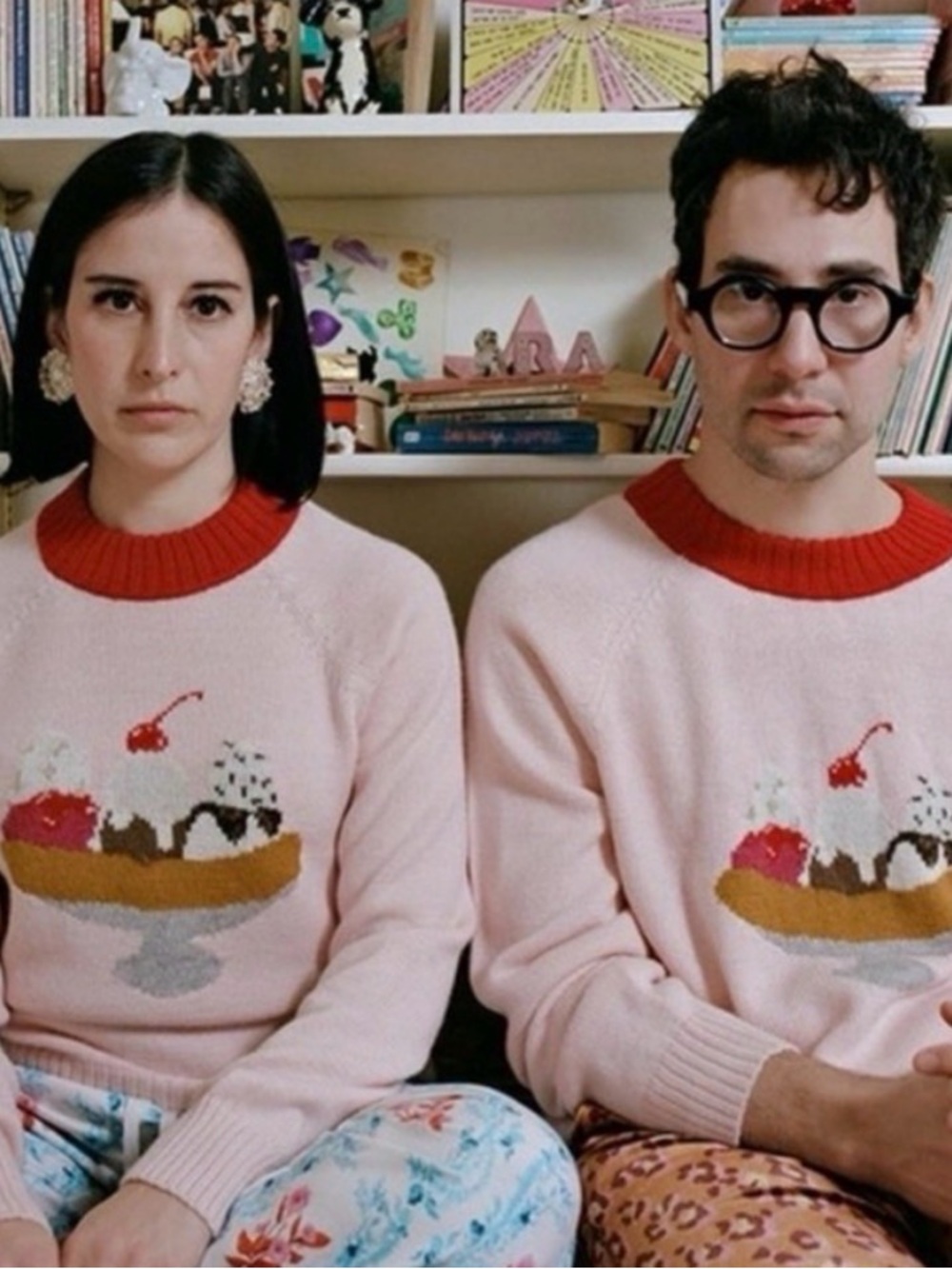Rachel Antonoff Banana Split Sweater Women's Large Alpaca Intarsia Knit Pink
